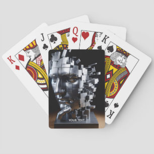 Fantasy Niedlich Face Metal Skulptur Spielkarten
