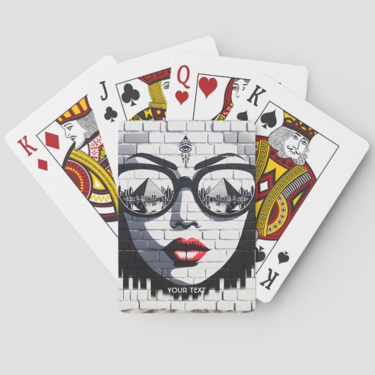 Fantasy Niedlich Face Wall Ägypten Spielkarten (Rückseite)