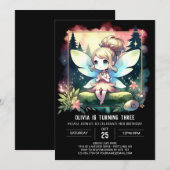 Fantasy Niedlich Fairy Birthday Einladung (Vorne/Hinten)