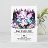 Fantasy Niedlich Fairy Birthday Einladung (Stehend Vorderseite)