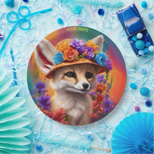 Fantasy Niedlich Fennec Fox Blume Pappteller (Party)