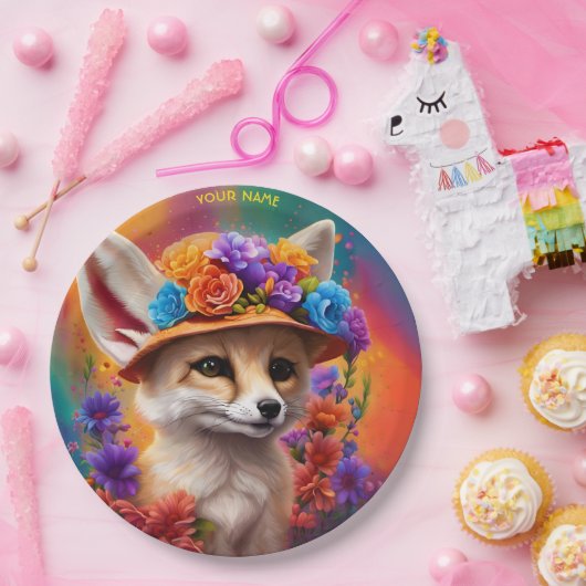 Fantasy Niedlich Fennec Fox Blume Pappteller (Party)