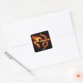 Fantasy Niedlich Fire Archer Bow Quadratischer Aufkleber (Umschlag)