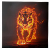 Fantasy Niedlich Fire Big Tiger Fliese (Vorderseite)