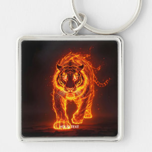 Fantasy Niedlich Fire Big Tiger Schlüsselanhänger