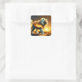 Fantasy Niedlich Fire Cloud Tiger Quadratischer Aufkleber (Tasche)