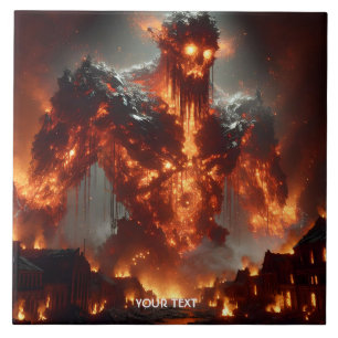 Fantasy Niedlich Fire Elemental Flames Fliese