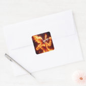 Fantasy Niedlich Fire Elemental Violin Quadratischer Aufkleber (Umschlag)