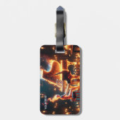 Fantasy Niedlich Fire Piano Gepäckanhänger (Rückseite vertikal)