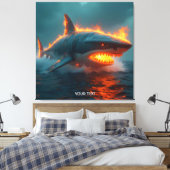 Fantasy Niedlich Fire Sharing Sea Leinwanddruck (Insitu (Schlafzimmer))