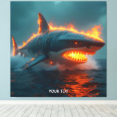 Fantasy Niedlich Fire Sharing Sea Leinwanddruck (Insitu (Holzboden))