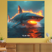 Fantasy Niedlich Fire Sharing Sea Leinwanddruck (Insitu (Wohnzimmer))