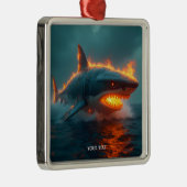 Fantasy Niedlich Fire Sharing Sea Ornament Aus Metall (Rechts)