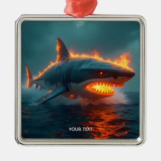 Fantasy Niedlich Fire Sharing Sea Ornament Aus Metall (Vorne)