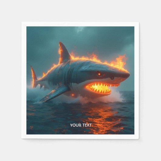 Fantasy Niedlich Fire Sharing Sea Serviette (Vorderseite)