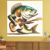 Fantasy Niedlich Fish Electro Guitar Leinwanddruck (Insitu (Wohnzimmer))
