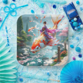 Fantasy Niedlich Fish Japanisches Mädchen Pappteller (Party)