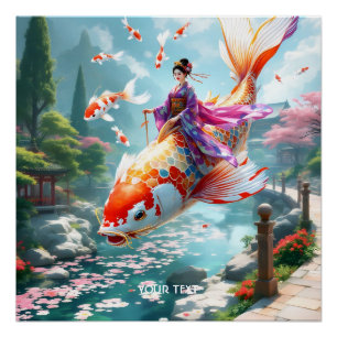 Fantasy Niedlich Fish Japanisches Mädchen Poster