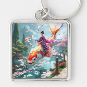 Fantasy Niedlich Fish Japanisches Mädchen Schlüsselanhänger