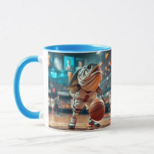 Fantasy Niedlich Fish Playing Basketball Tasse