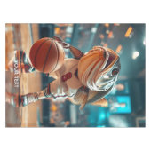 Fantasy Niedlich Fish Playing Basketball Tischdecke (Vorderseite (Horizontal))