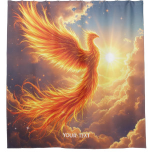 Fantasy Niedlich Flaming Phoenix Steigung Duschvorhang