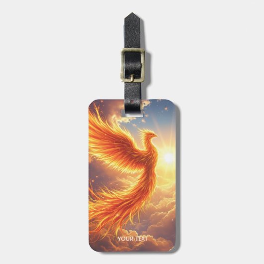 Fantasy Niedlich Flaming Phoenix Steigung Gepäckanhänger (Vorderseite vertikal)