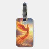 Fantasy Niedlich Flaming Phoenix Steigung Gepäckanhänger (Rückseite vertikal)