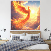 Fantasy Niedlich Flaming Phoenix Steigung Leinwanddruck (Insitu (Schlafzimmer))