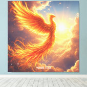 Fantasy Niedlich Flaming Phoenix Steigung Leinwanddruck (Insitu (Holzboden))