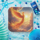 Fantasy Niedlich Flaming Phoenix Steigung Pappteller (Party)