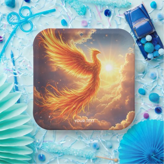 Fantasy Niedlich Flaming Phoenix Steigung Pappteller (Party)