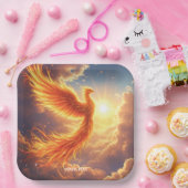 Fantasy Niedlich Flaming Phoenix Steigung Pappteller (Party)