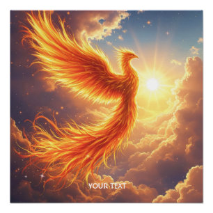 Fantasy Niedlich Flaming Phoenix Steigung Poster