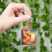 Fantasy Niedlich Flaming Phoenix Steigung Schlüsselanhänger (Hand)