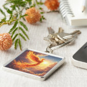 Fantasy Niedlich Flaming Phoenix Steigung Schlüsselanhänger (Seite)