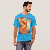 Fantasy Niedlich Flaming Phoenix Steigung T-Shirt (Vorne ganz)