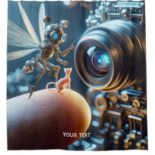 Fantasy Niedlich Fly Robot Finger Duschvorhang