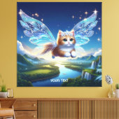 Fantasy Niedlich Flying Cat Wings Leinwanddruck (Insitu (Wohnzimmer))
