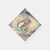 Fantasy Niedlich Flying Elephant Sakura Serviette (Ecke)