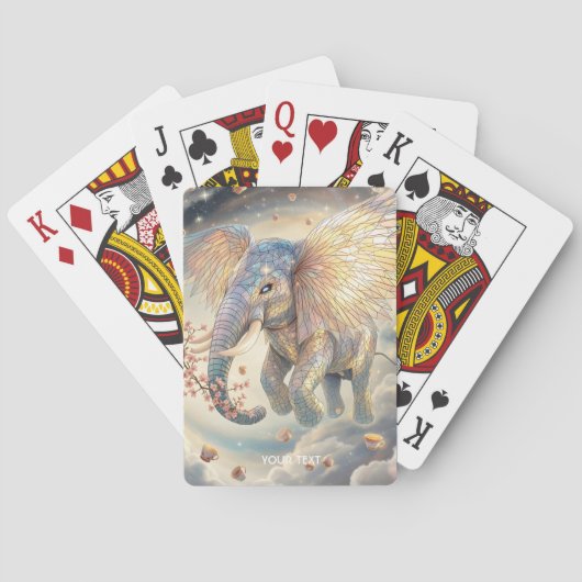 Fantasy Niedlich Flying Elephant Sakura Spielkarten (Rückseite)