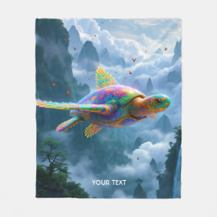 Fantasy Niedlich Flying Rainbow Turtle Fleecedecke