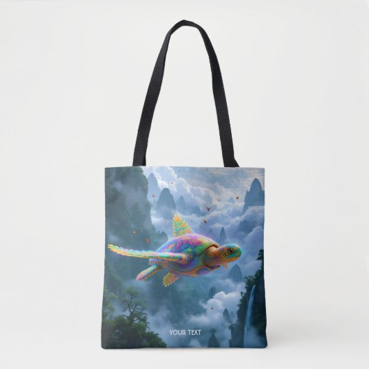 Fantasy Niedlich Flying Rainbow Turtle Tasche (Vorderseite)