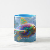 Fantasy Niedlich Flying Rainbow Turtle Tasse (Zentrum)