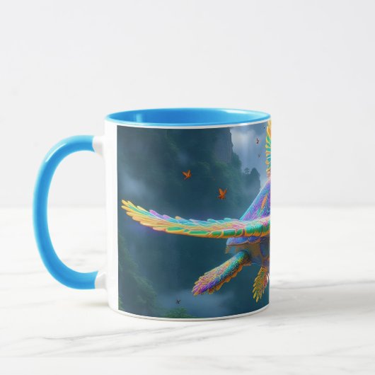 Fantasy Niedlich Flying Rainbow Turtle Tasse (Links)