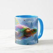 Fantasy Niedlich Flying Rainbow Turtle Tasse (VorderseiteRechts)