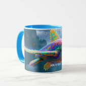 Fantasy Niedlich Flying Rainbow Turtle Tasse (Vorderseite Links)