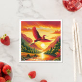 Fantasy Niedlich Flying Red Egret Serviette (Beispiel)