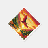 Fantasy Niedlich Flying Red Egret Serviette (Ecke)