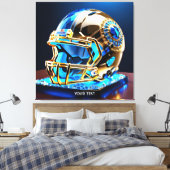 Fantasy Niedlich Football Blue Helm Leinwanddruck (Insitu (Schlafzimmer))